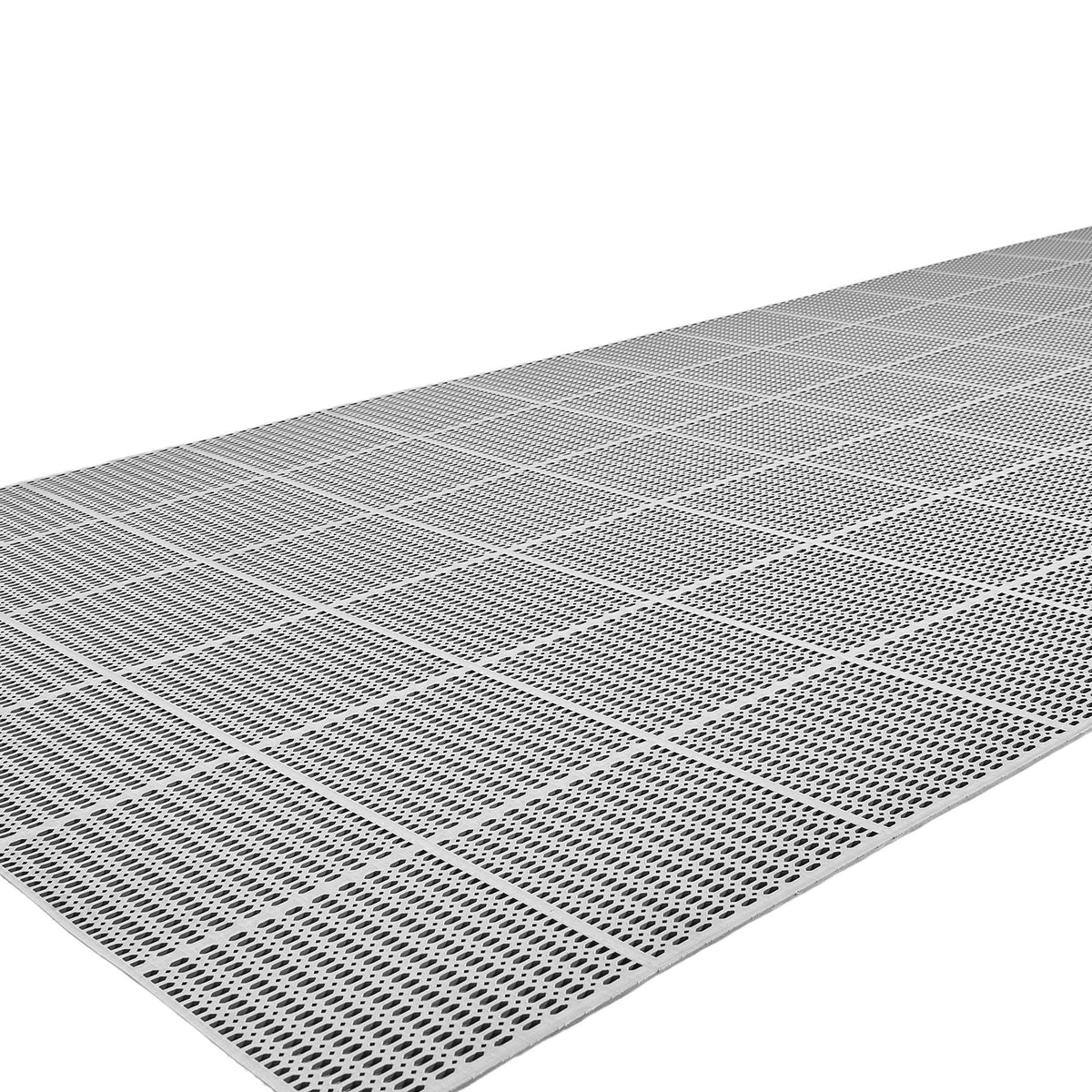 Drainage Mat, 3 x 50 ft, PVC Non Slip Commercial Floor Mat, Wet Area Water Drain Splash Matting Hollow Doormat Roll, for Outdoor Indoor Restaurant Swimming Pool Patio Bathroom Washroom, Gray