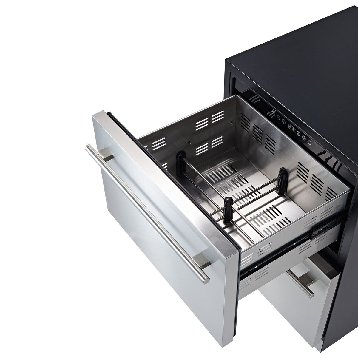 Drawer Refrigerator, 24 in Undercounter Beverage Fridge, Large Capacity, Drink Cooler with 304 Stainless Steel Drawers, Temp Control, Powerful Compressor, for Kitchen, Office & Game Room