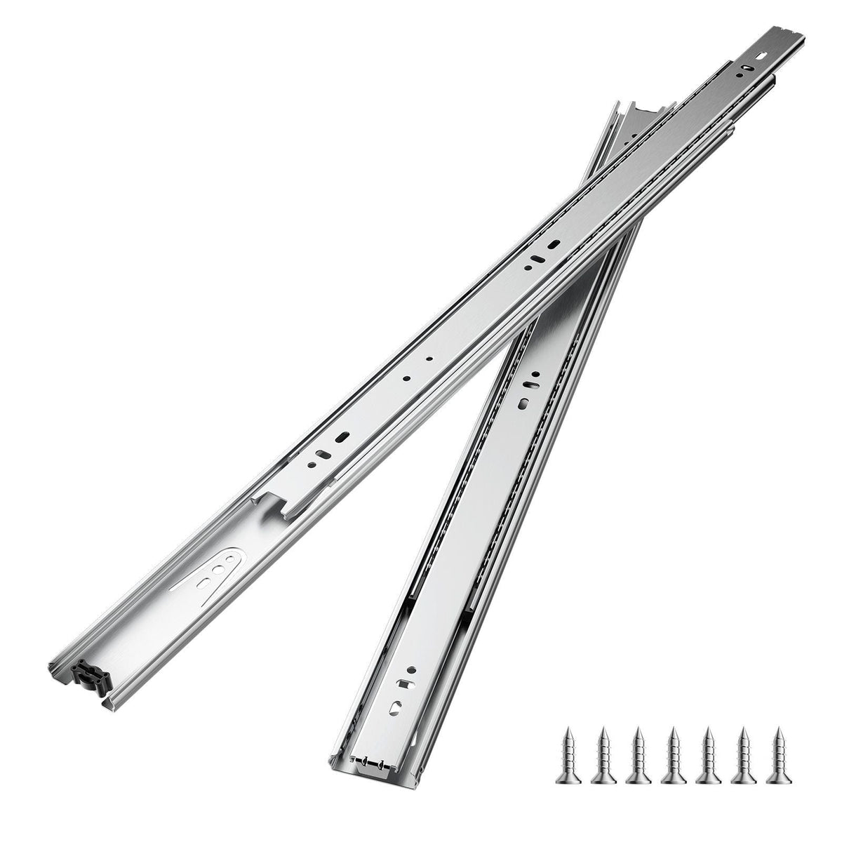 Drawer Slides, 24 inch, 10 Pairs Full Extension Ball Bearing Cabinet Rails, 100 LB Load Capacity Heavy Duty Side Mount Dresser Drawer Slides, Drawer Track Runners for Kitchen DIY Replacement