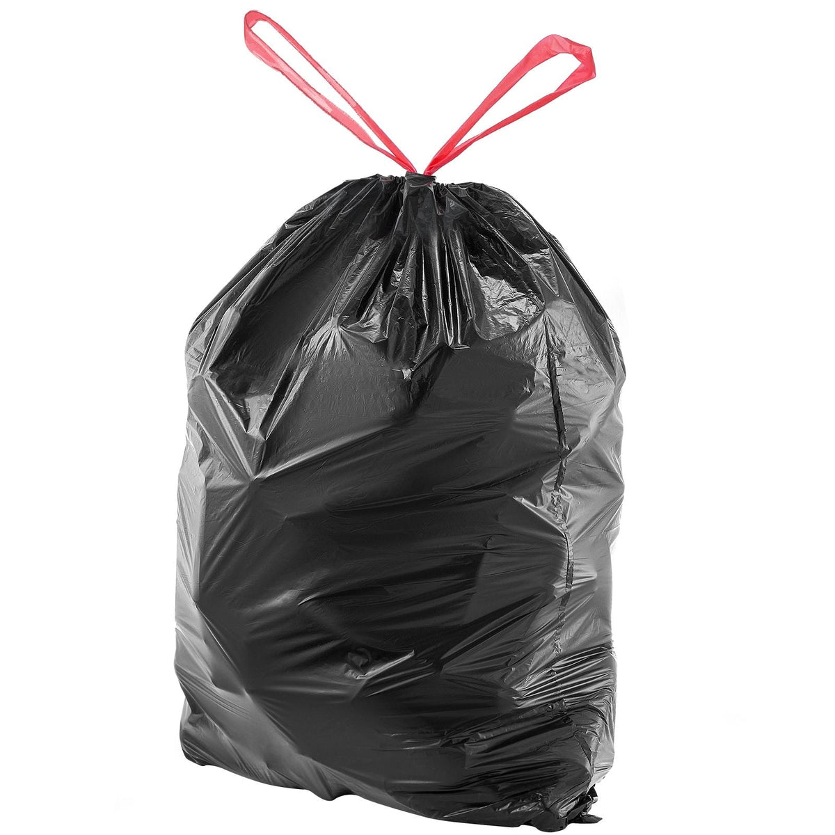 Drawstring Trash Bags, 30 Gallon 50 Count Tall Kitchen Trash Bags, Extra Thick Tough and Durable Garbage Bag, Recyclable Bin Bag with Drawstrings, for Home Kitchen, Office, RV & Camping (Black)