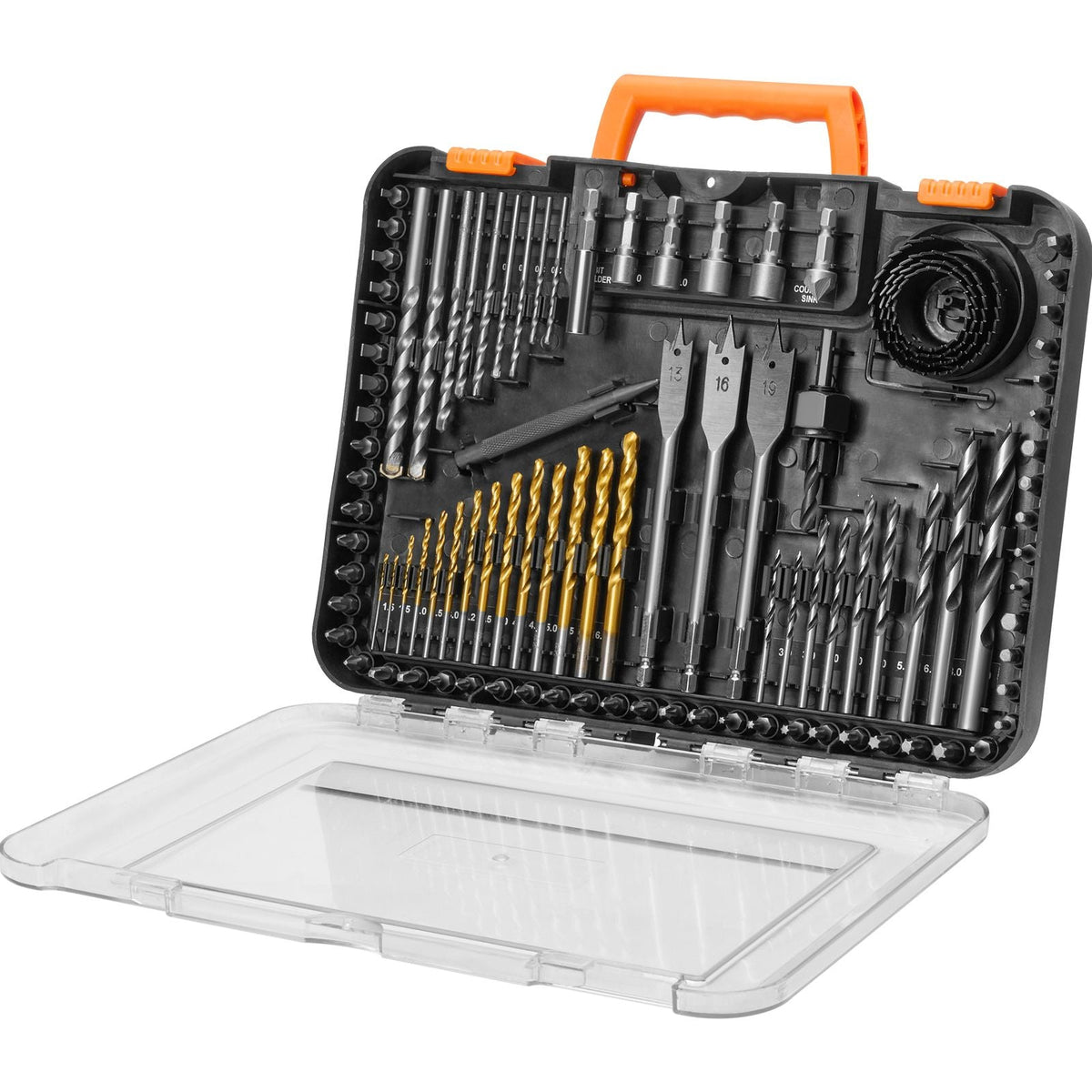 Drill Bit Set, 100 Pieces Drill and Driver Bit Set, Screwdriver Bit Set Suitable for Wood Metal Cement Drilling and Screw Driving, Drill Bit Sets Combo Kit Assorted in Organized Carrying Case