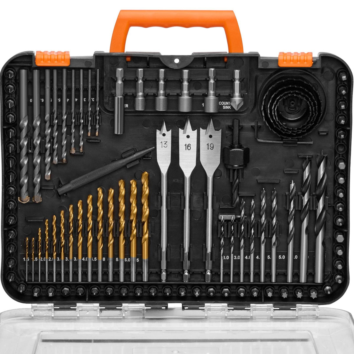 Drill Bit Set, 100 Pieces Drill and Driver Bit Set, Screwdriver Bit Set Suitable for Wood Metal Cement Drilling and Screw Driving, Drill Bit Sets Combo Kit Assorted in Organized Carrying Case