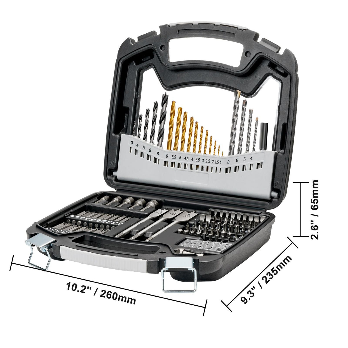 Drill Bit Set, 101 Pieces Drill and Driver Bit Set, Screwdriver Bit Set Suitable for Wood Metal Cement Drilling and Screw Driving, Drill Bit Sets Combo Kit Assorted in Organized Carrying Case