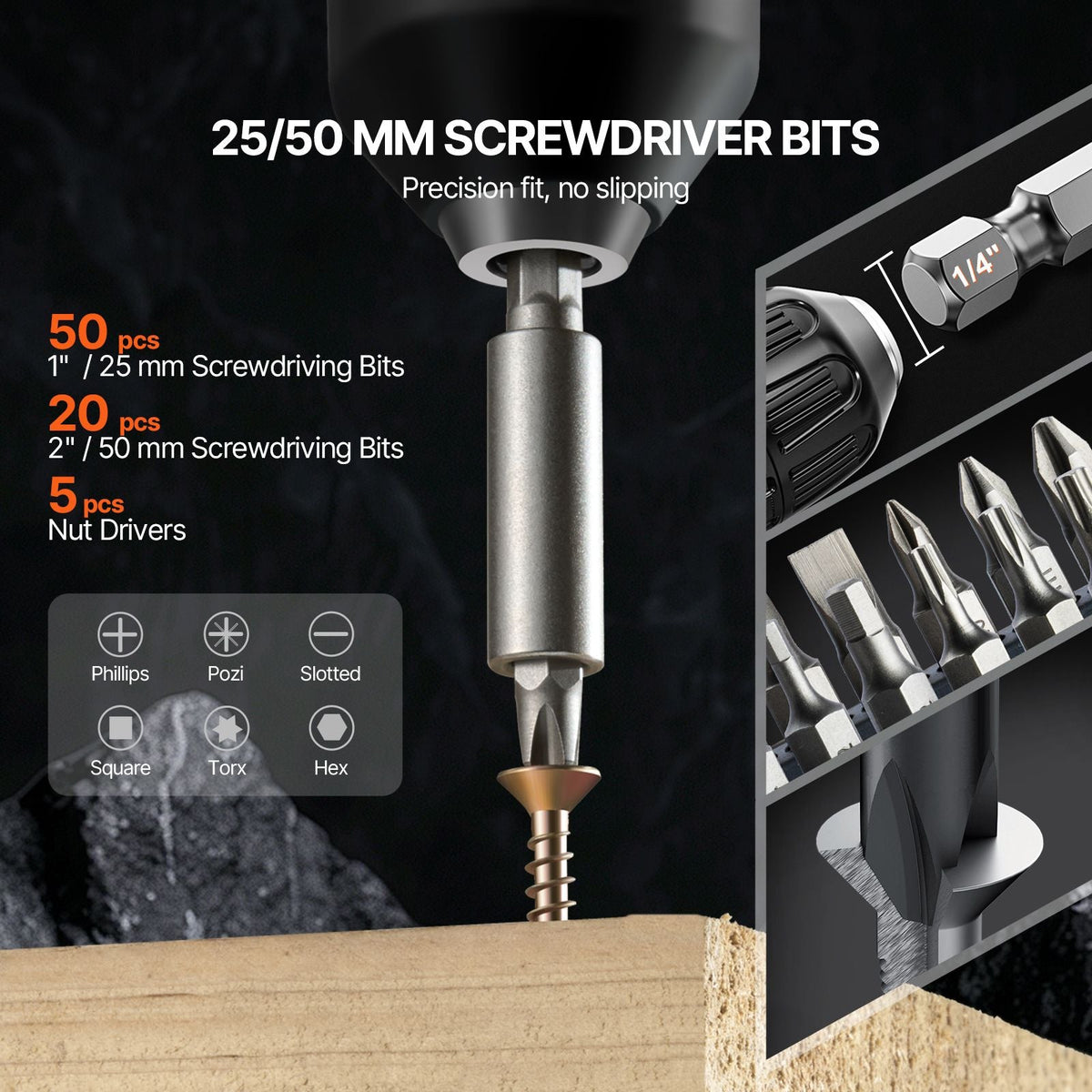 Drill Bit Set, 101 Pieces Drill and Driver Bit Set, Screwdriver Bit Set Suitable for Wood Metal Cement Drilling and Screw Driving, Drill Bit Sets Combo Kit Assorted in Organized Carrying Case