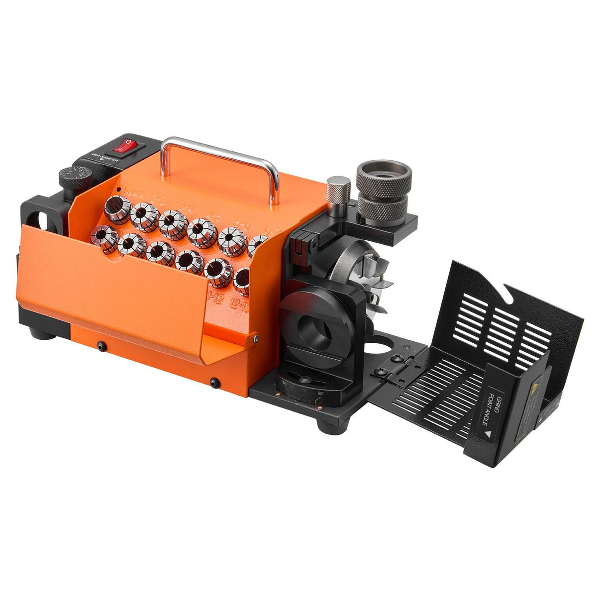 Drill Bits Sharpener MR-13A+, 3-15mm Drill Bit Grinder Sharpener with 95°-135° Adjustable Point Angle, 5800RPM High Speed Re-Sharpening Machine with 13 Collets & CBN Wheel for Workshops Garages