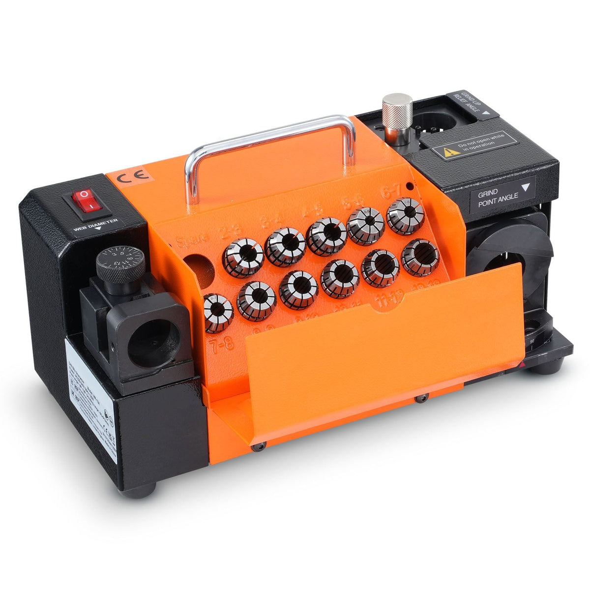 Drill Bits Sharpener, MR-13A End Mill Grinder Sharpener 3-13mm, 95° to 135° Point Angle Adjustable Drill Bit Re-Sharpener, Portable Bits Sharpening Machine with 11 Collets, CBN Wheel for HSS