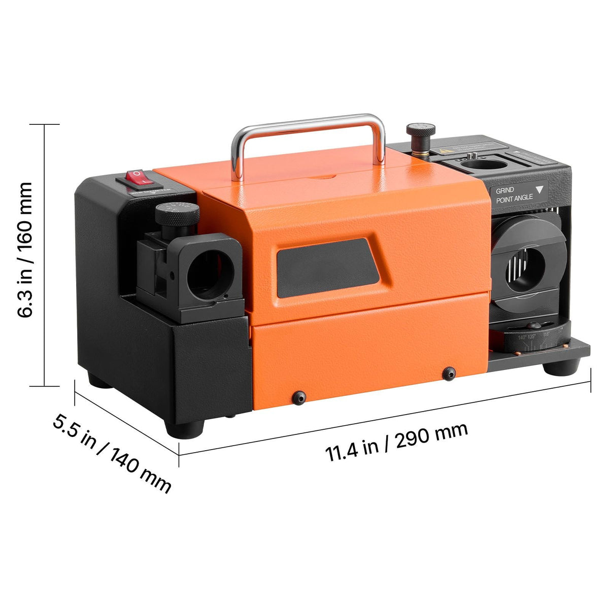 Drill Bits Sharpener MR-13B+, 3-15mm Drill Bit Grinder Sharpener with Adjustable Lip Relief Angle & 95°-135° Point Angle, 5800RPM High Speed Re-Sharpener with 13 Collets, CBN & SDC Wheels