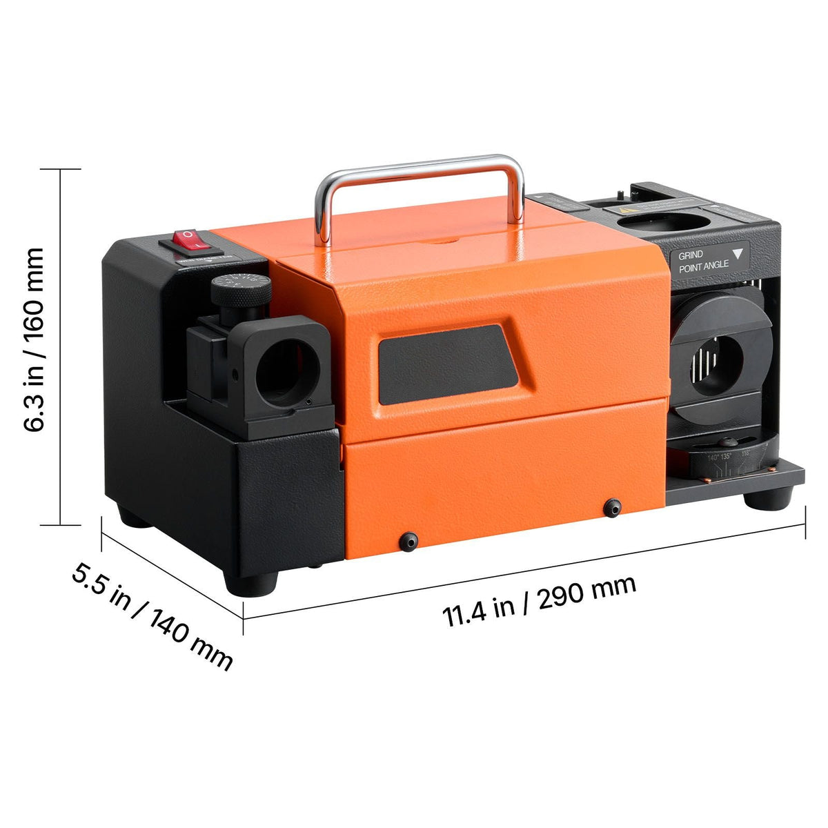 Drill Bits Sharpener MR-13D, 3–13mm Professional Drill Bit Grinder with Adjustable Lip Relief Angle, Front Cutting Lip & 95°-135° Point Angle, 5800RPM Re-Sharpener with 11 Collets & CBN Wheel