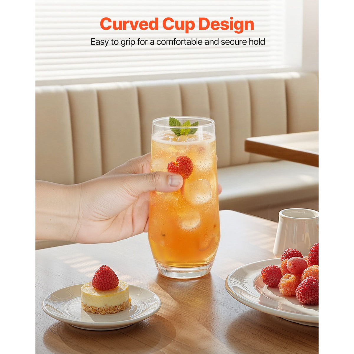 Drinking Glasses Set, 16-Piece Crystal Glass Cups, Elegant Mixed Glassware Set, with 8 Pcs 18.26 Oz Highball and 8 Pcs 11.5 Oz Cocktail Drinkware for Kitchen, Beer, Smoothie, Juice, Soda, Wine