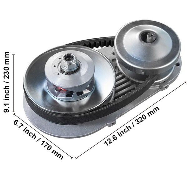 Drive Clutch, 2-8HP Engine, 2000 RPM High-Strength Drive Clutch with Asymmetric Designed Wheels & Robust Rubber Belt, Sturdy & Durable Clutch with Full Accessories, Fit for Various Engines