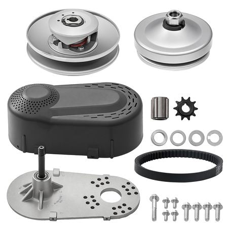Drive Clutch, 2-8HP Engine, 2000 RPM High-Strength Drive Clutch with Asymmetric Designed Wheels & Robust Rubber Belt, Sturdy & Durable Clutch with Full Accessories, Fit for Various Engines