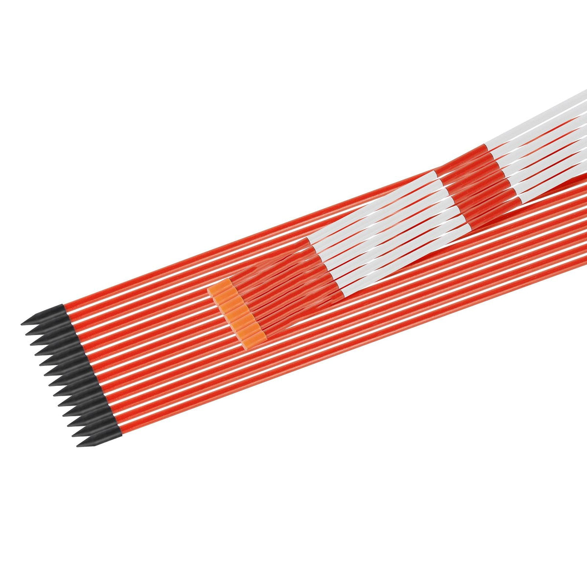 Driveway Markers, 100Pcs 72 in Long 5/16 in Dia, Hi-Visibility Driveway Reflectors with 12 in Steel Drill Bits, Reflective Snow Sticks Fiberglass Pole for Parking Lots, Walkways, Snow Plowing