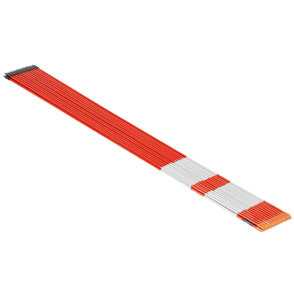 Driveway Markers, 200Pcs 48 in Long 1/4 in Dia, Hi-Visibility Driveway Reflectors with 12 in Steel Drill Bits, Reflective Snow Sticks Fiberglass Pole for Parking Lots, Walkways, Snow Plowing