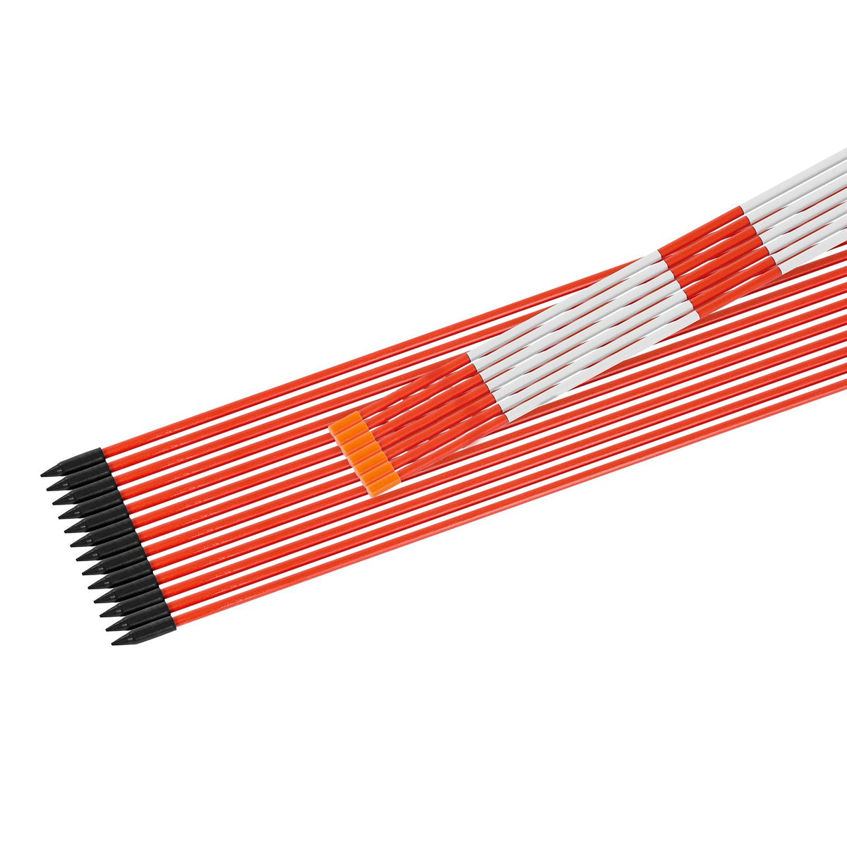 Driveway Markers, 500Pcs 48 in Long 1/4 in Dia, Hi-Visibility Driveway Reflectors with 12 in Steel Drill Bits, Reflective Snow Sticks Fiberglass Pole for Parking Lots, Walkways, Snow Plowing