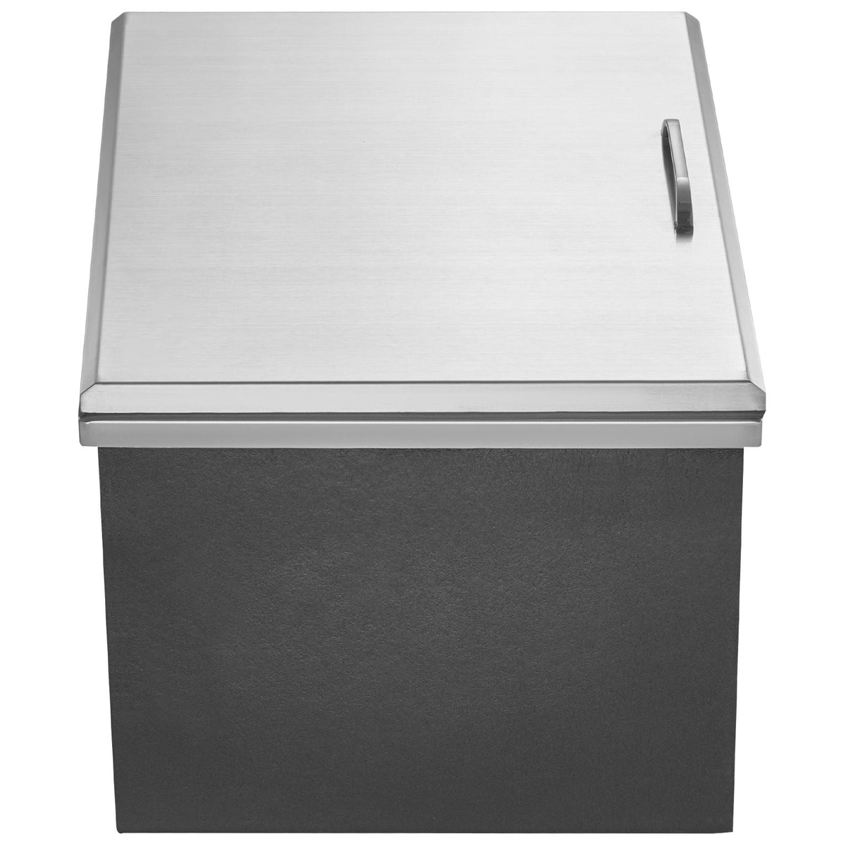 Drop in Ice Chest, 20"L x 16"W x 13"H Stainless Steel Ice Cooler, Commercial Ice Bin with Hinged Cover, 40 qt Outdoor Kitchen Ice Bar, Drain-pipe and Drain Plug Included, for Cold Wine Beer