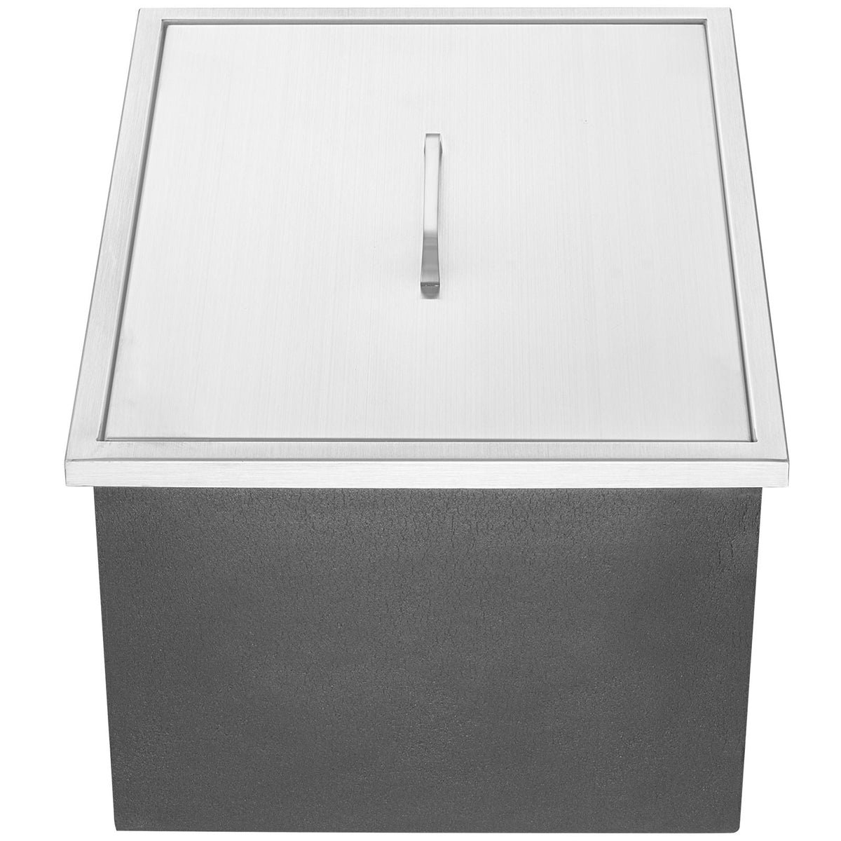 Drop in Ice Chest, 21"L x 17"W x 18"H Stainless Steel Ice Cooler, Commercial Ice Bin with Cover, 40 qt Outdoor Kitchen Ice Bar, Drain-pipe and Drain Plug Included, for Cold Wine Beer