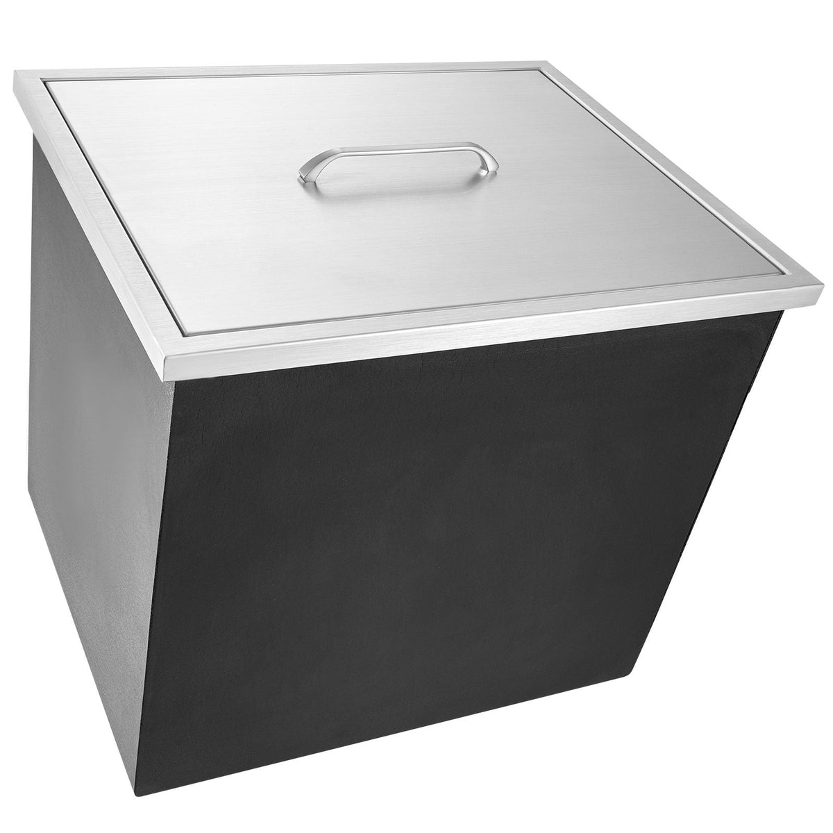 Drop in Ice Chest, 21"L x 17"W x 18"H Stainless Steel Ice Cooler, Commercial Ice Bin with Cover, 40 qt Outdoor Kitchen Ice Bar, Drain-pipe and Drain Plug Included, for Cold Wine Beer