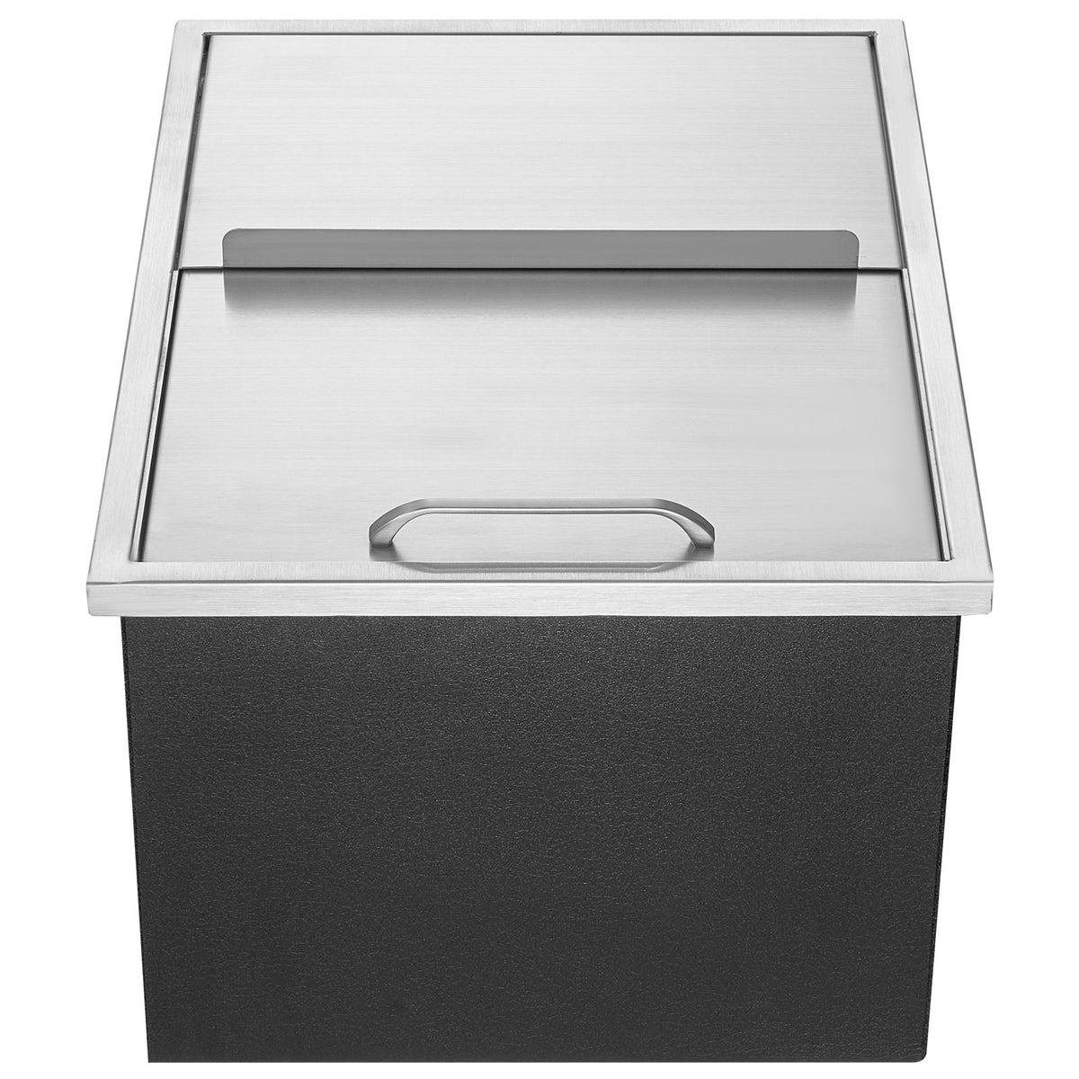 Drop in Ice Chest, 24"L x 18"W x 13"H Stainless Steel Ice Cooler, Commercial Ice Bin with Sliding Cover, 40.9 qt Outdoor Kitchen Ice Bar, Drain-pipe and Drain Plug Included, for Cold Wine Beer