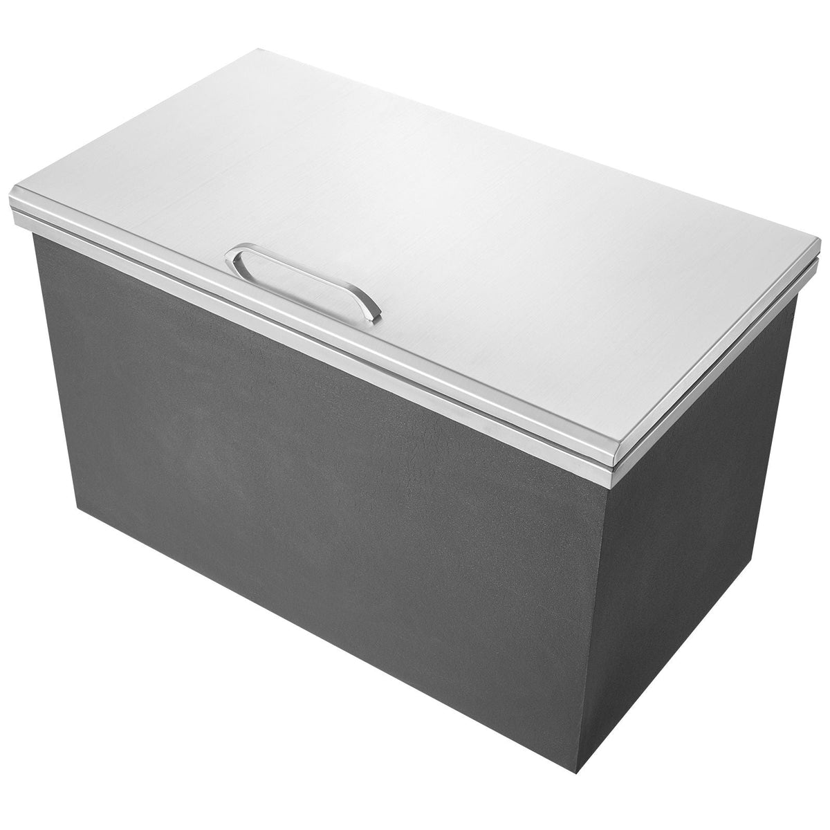 Drop in Ice Chest, 24"L x 20"W x 15"H Stainless Steel Ice Cooler, Commercial Ice Bin with Hinged Cover, 40 qt Outdoor Kitchen Ice Bar, Drain-pipe and Drain Plug Included, for Cold Wine Beer