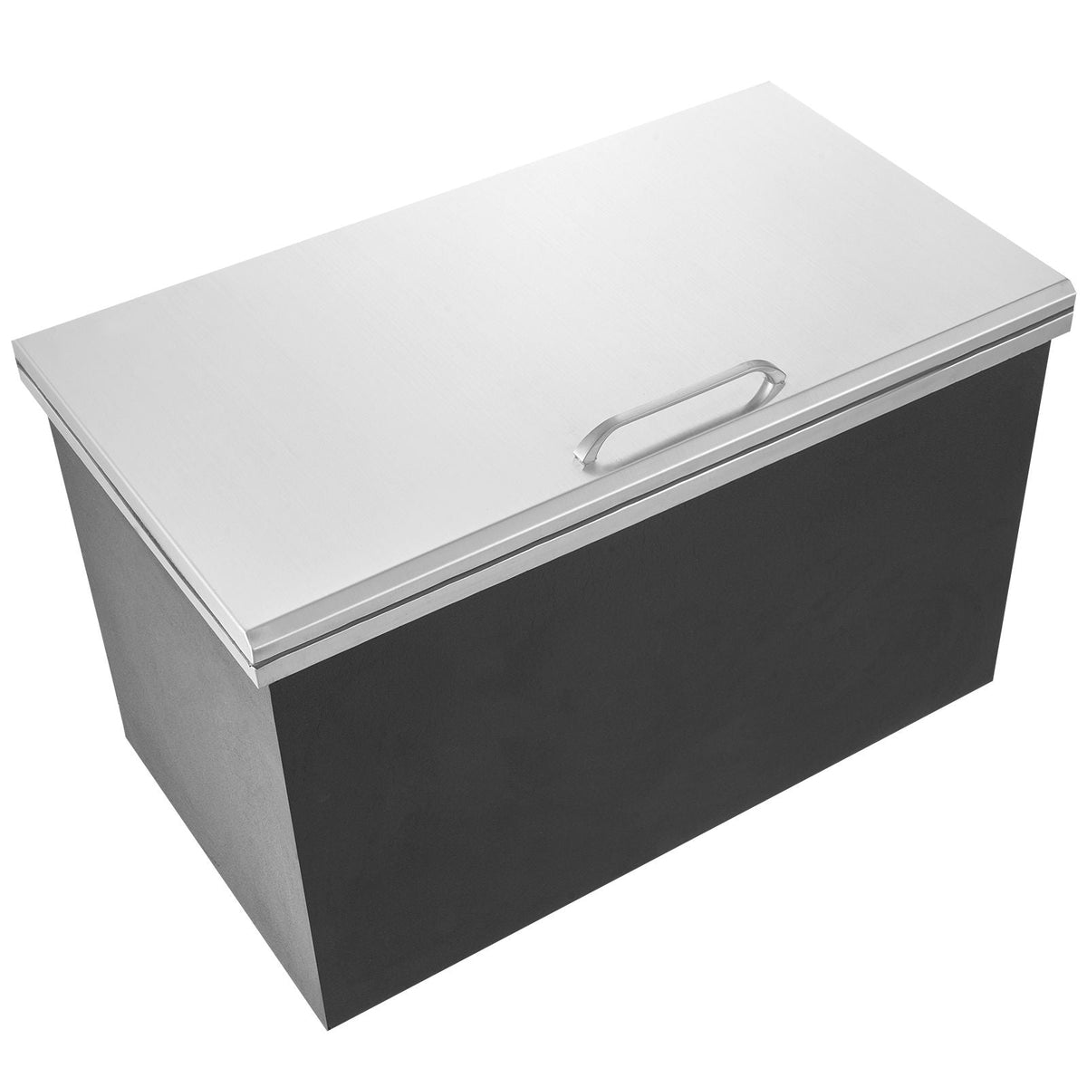 Drop in Ice Chest, 24"L x 20"W x 15"H Stainless Steel Ice Cooler, Commercial Ice Bin with Hinged Cover, 40 qt Outdoor Kitchen Ice Bar, Drain-pipe and Drain Plug Included, for Cold Wine Beer