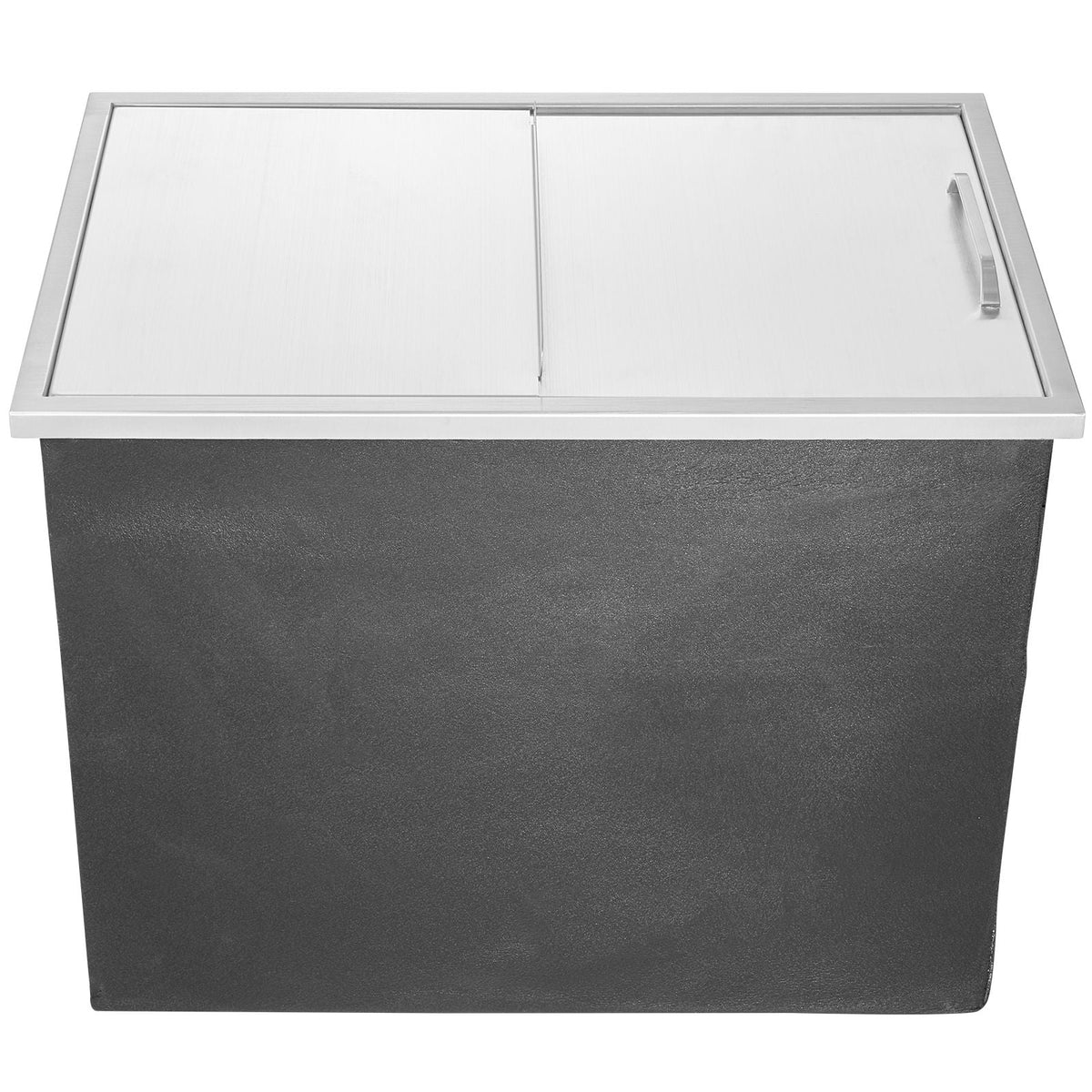 Drop in Ice Chest, 27"L x 18"W x 21"H Stainless Steel Ice Cooler, Commercial Ice Bin with Sliding Cover, 40.9 qt Outdoor Kitchen Ice Bar, Drain-pipe and Drain Plug Included, for Cold Wine Beer