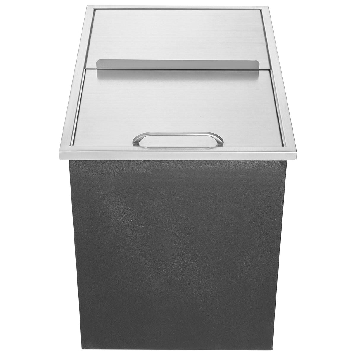 Drop in Ice Chest, 27"L x 18"W x 21"H Stainless Steel Ice Cooler, Commercial Ice Bin with Sliding Cover, 40.9 qt Outdoor Kitchen Ice Bar, Drain-pipe and Drain Plug Included, for Cold Wine Beer