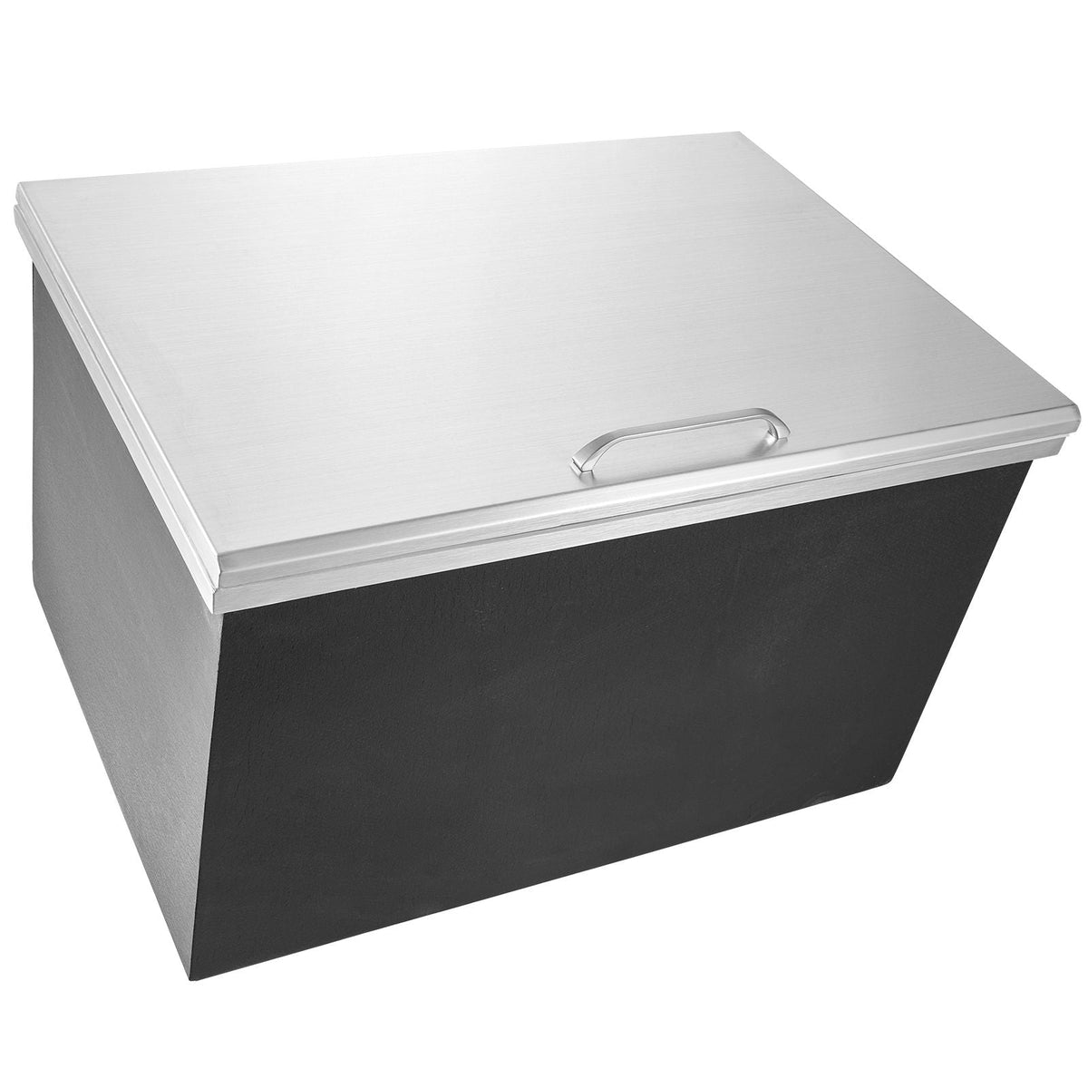 Drop in Ice Chest, 28"L x 20"W x 17"H Stainless Steel Ice Cooler, Commercial Ice Bin with Hinged Cover, 40 qt Outdoor Kitchen Ice Bar, Drain-pipe and Drain Plug Included, for Cold Wine Beer