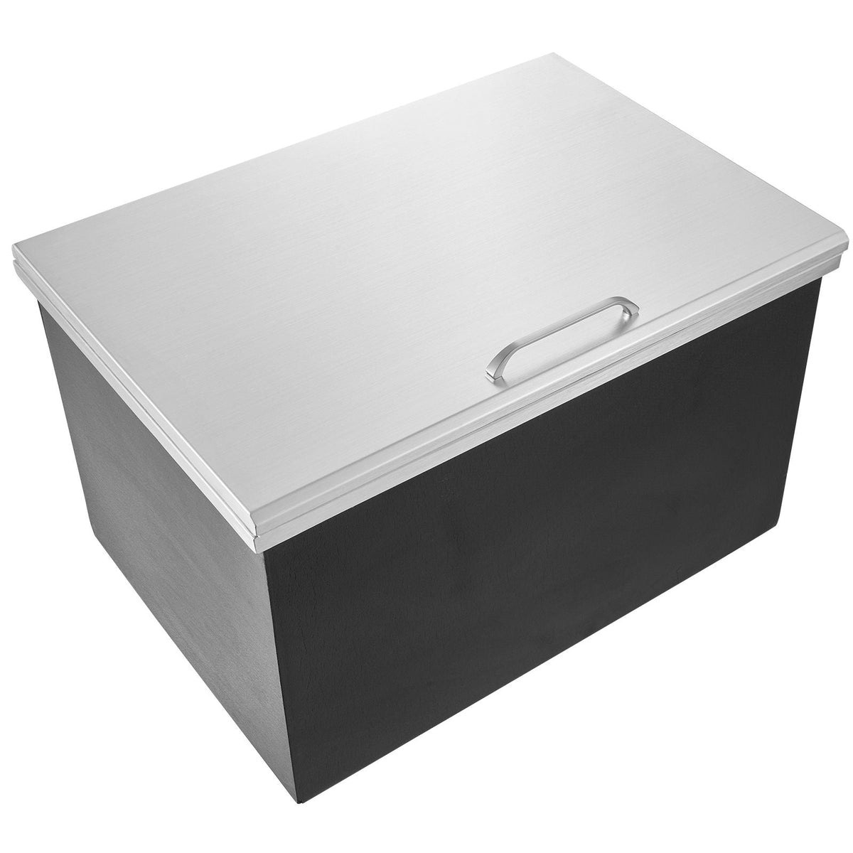 Drop in Ice Chest, 28"L x 20"W x 17"H Stainless Steel Ice Cooler, Commercial Ice Bin with Hinged Cover, 40 qt Outdoor Kitchen Ice Bar, Drain-pipe and Drain Plug Included, for Cold Wine Beer