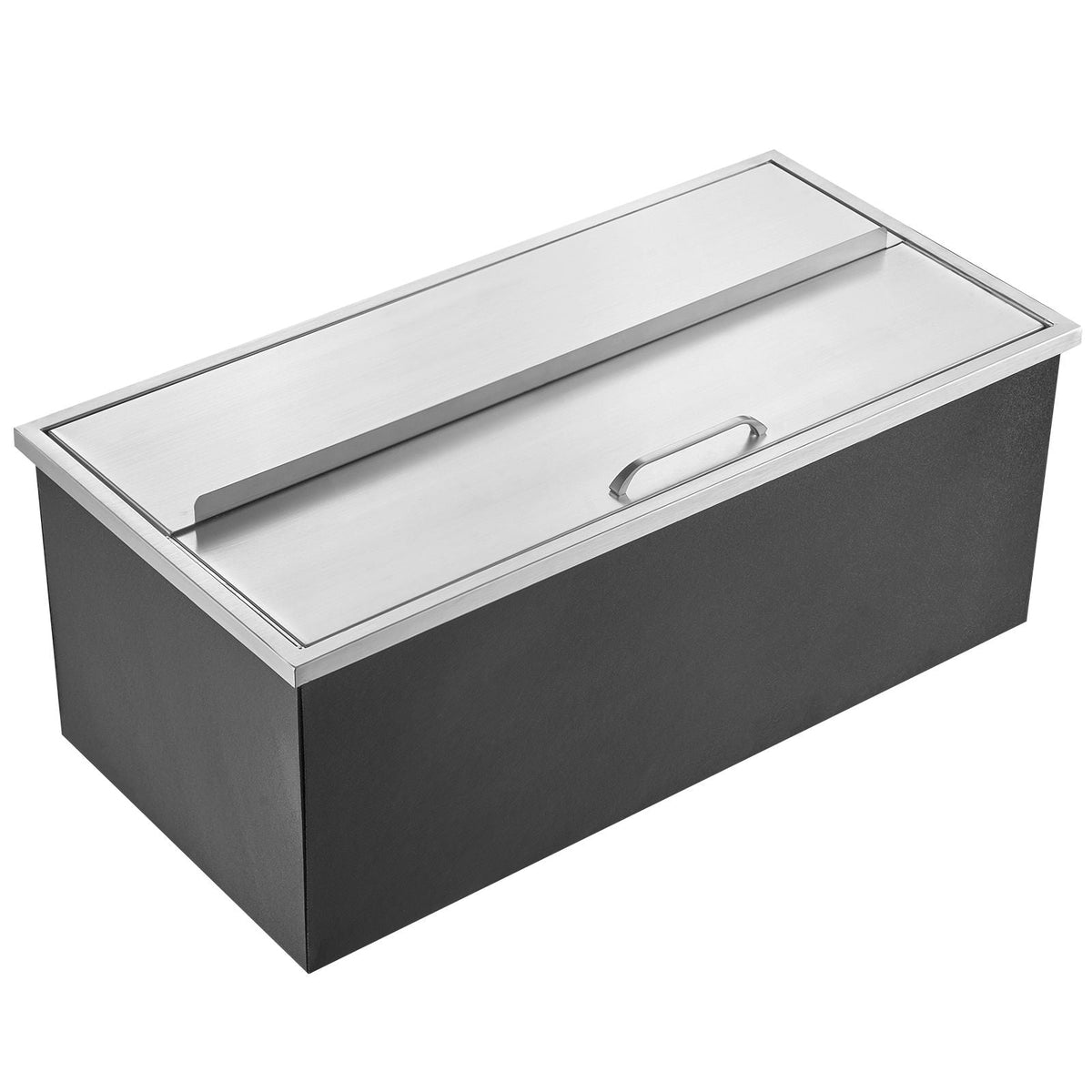 Drop in Ice Chest, 36"L x 18"W x 14"H Stainless Steel Ice Cooler, Commercial Ice Bin with Sliding Cover, 40.9 qt Outdoor Kitchen Ice Bar, Drain-pipe and Drain Plug Included, for Cold Wine Beer