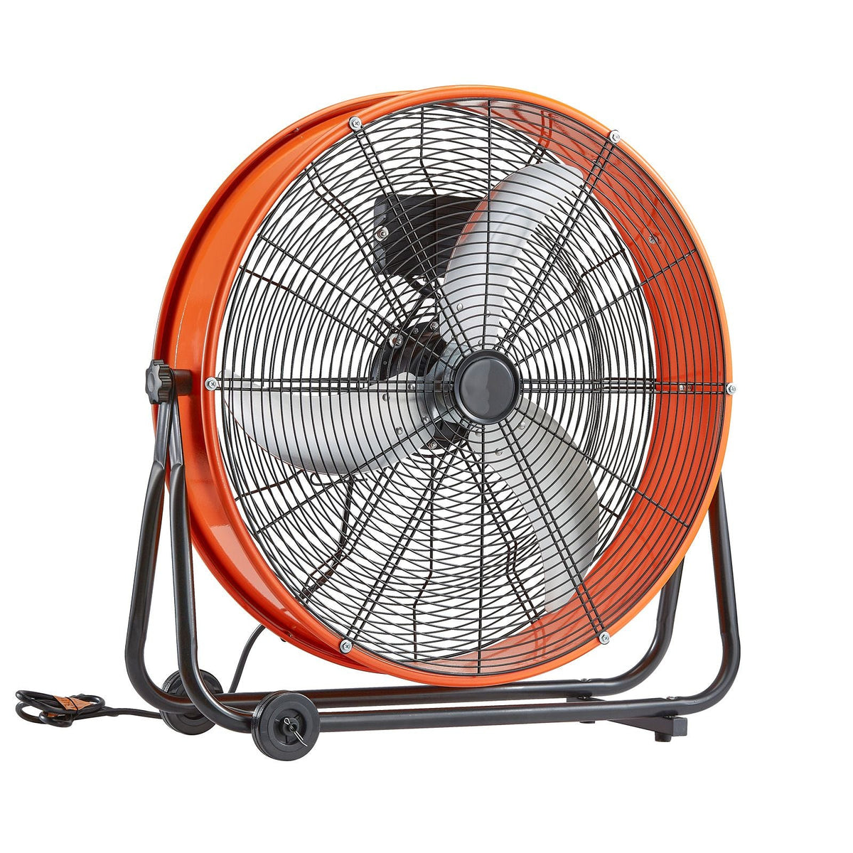 Drum Fan, 24 Inch High Velocity Industrial Shop Fan, Heavy Duty Commercial Use 3-Speed 8600CFM, 360°Adjustable Tilting,0-2h Timer Industrial Floor Fan for Warehouse,Workshop,Factory, Basement
