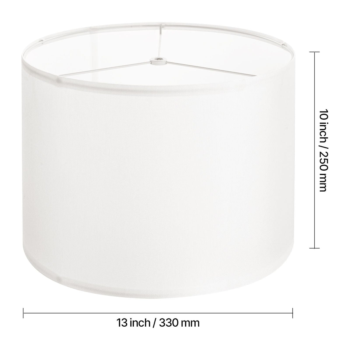 Drum Lamp Shade 2 Set, 13 in Top x 13 in Bottom x 10 in High, Medium Drum Linen Lampshade, Replacement Lamp Shade for Table Lamps Floor Lamps Pendant Lights, Easy Assembly Required (Off-white)