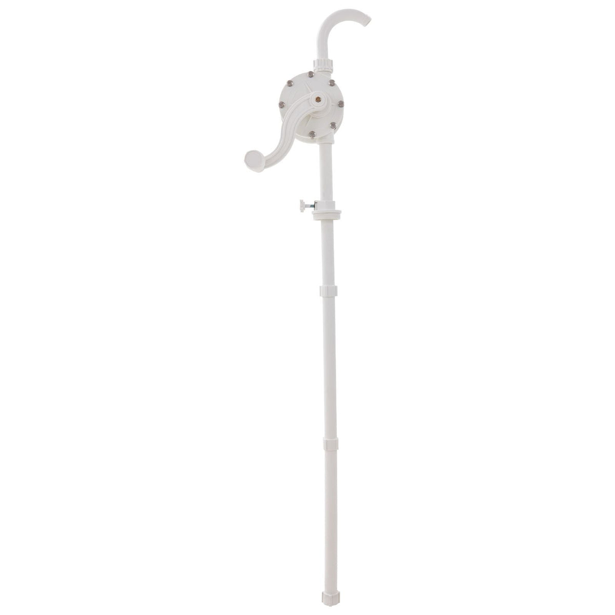 Drum Pump, 6.5 GPM Flow, Rotary Barrel Pump Hand Crank, Fits 5 to 55 Gallon Drums with 3-Section Suction Tube Assembly and Hose, Designed for Fast Transfer of Water, Alcohol, Corrosive Liquids