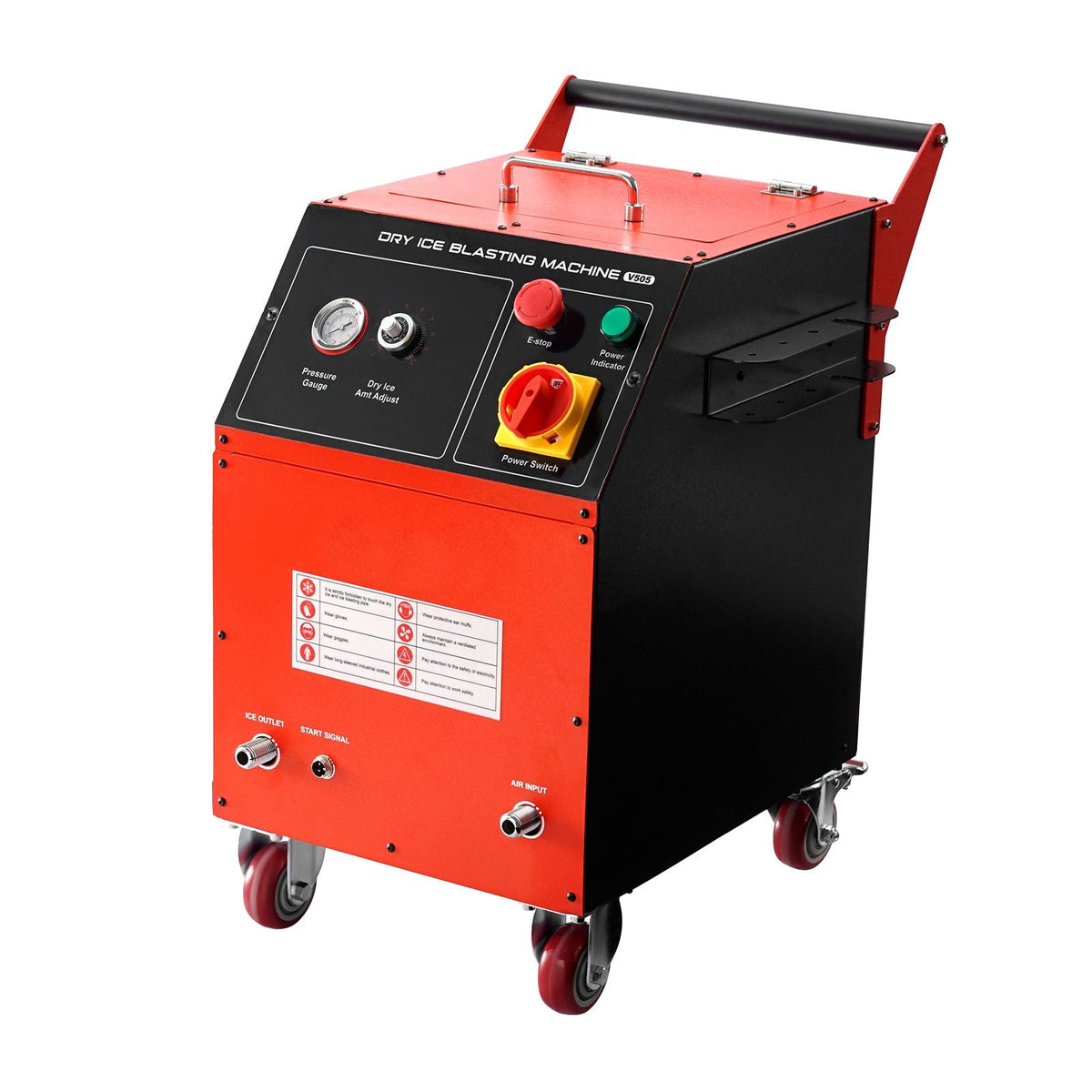 Dry Ice Blasting Machine, 11LBS (5KG) Capacity Dry Ice Cleaning Machine with 4 Nozzles, Adjustable Pressure & Dry Ice Amount, Movable Blaster Cleaner for Automotive Ship Aviation Chemical, 120V
