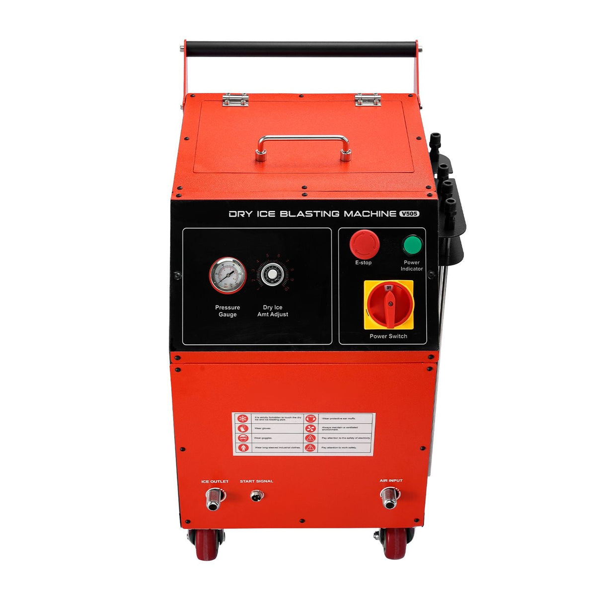 Dry Ice Blasting Machine, 11LBS (5KG) Capacity Dry Ice Cleaning Machine with 4 Nozzles, Adjustable Pressure & Dry Ice Amount, Movable Blaster Cleaner for Automotive Ship Aviation Chemical, 120V