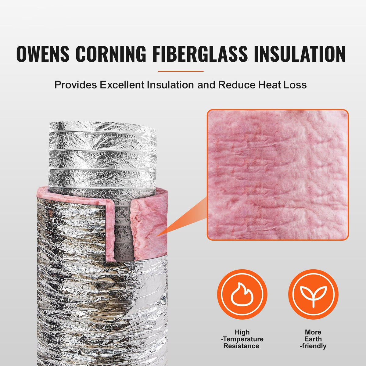 Dryer Vent Hose, 10'' Insulated Flexible Duct 25FT Long with 2 Duct Clamps, Heavy-Duty Three Layer Protection for HVAC Heating Cooling Ventilation and Exhaust, R-6.0 Flame Resistance Value