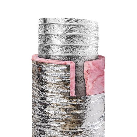 Dryer Vent Hose, 6'' Insulated Flexible Duct 25FT Long with 2 Duct Clamps, Heavy-Duty Three Layer Protection for HVAC Heating Cooling Ventilation and Exhaust, R-6.0 Flame Resistance Value
