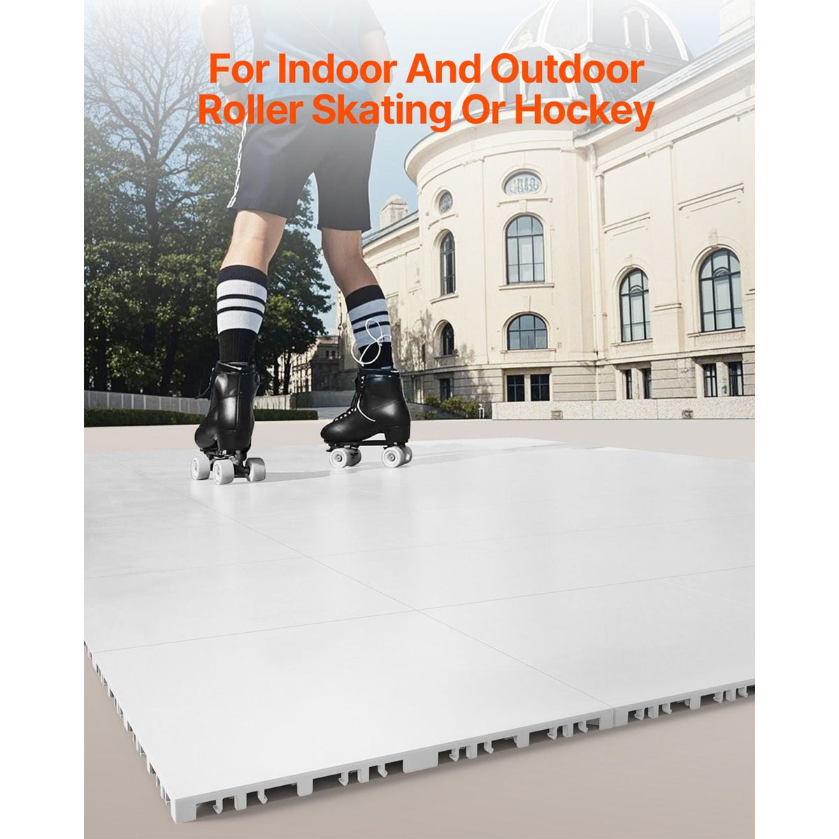 Dryland Tiles for Hockey Floor Mat, 12 x 12 in 15 Pcs Interlocking Versatile Training Surface, Dance Floor Tiles, Hockey Training Equipment Board for Shooting (Ash Gray, 15 sq. ft/Box)