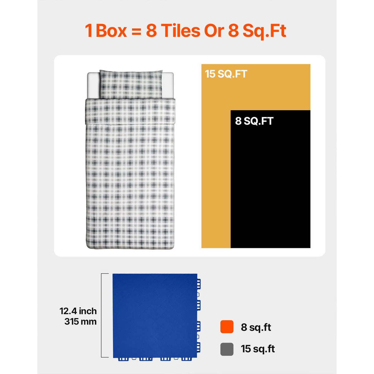 Dryland Tiles for Hockey Floor Mat, 12 x 12 in 8 Pcs Interlocking Versatile Training Surface, Dance Floor Tiles, Hockey Training Equipment Board for Shooting (Blue, 8 sq. ft/Box)