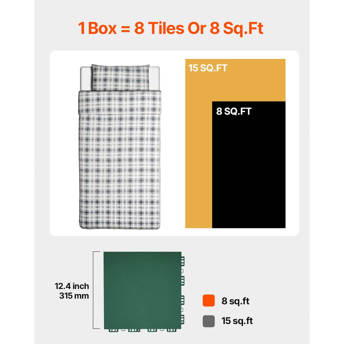 Dryland Tiles for Hockey Floor Mat, 12 x 12 in 8 Pcs Interlocking Versatile Training Surface, Dance Floor Tiles, Hockey Training Equipment Board for Shooting (Green, 8 sq. ft/Box)