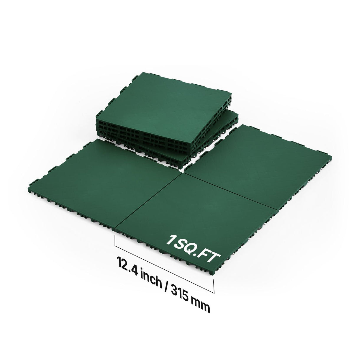 Dryland Tiles for Hockey Floor Mat, 12 x 12 in 8 Pcs Interlocking Versatile Training Surface, Dance Floor Tiles, Hockey Training Equipment Board for Shooting (Green, 8 sq. ft/Box)