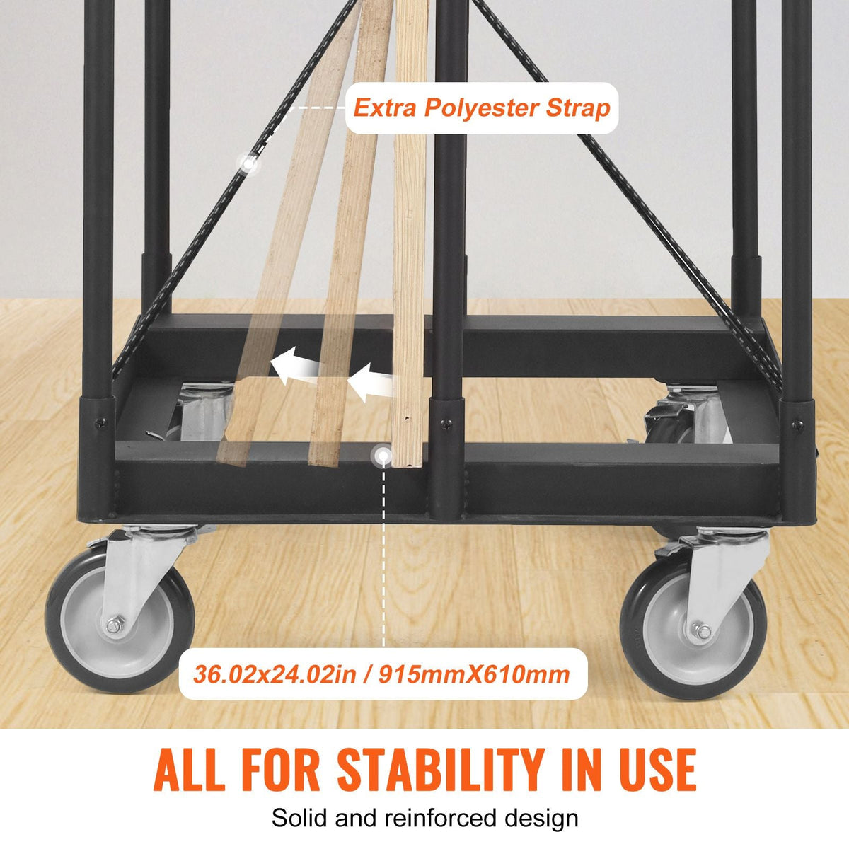 Drywall Cart, 1500 LBS Panel Dolly Cart with 36.02" x 24.02" Deck and 5" Swivel Wheels, Heavy-Duty Drywall Sheet Cart, Handling Wall Panel, Sheetrock, Lumber, for Garage, Home, Warehouse