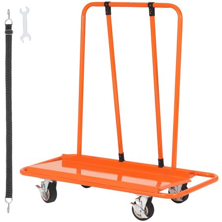 Drywall Cart, 3000 LBS Panel Dolly Cart with 45.28" x 21.8" Deck and 5" Swivel Wheels, Heavy-Duty Drywall Sheet Cart, Handling Wall Panel, Sheetrock, Lumber, for Garage, Home, Warehouse