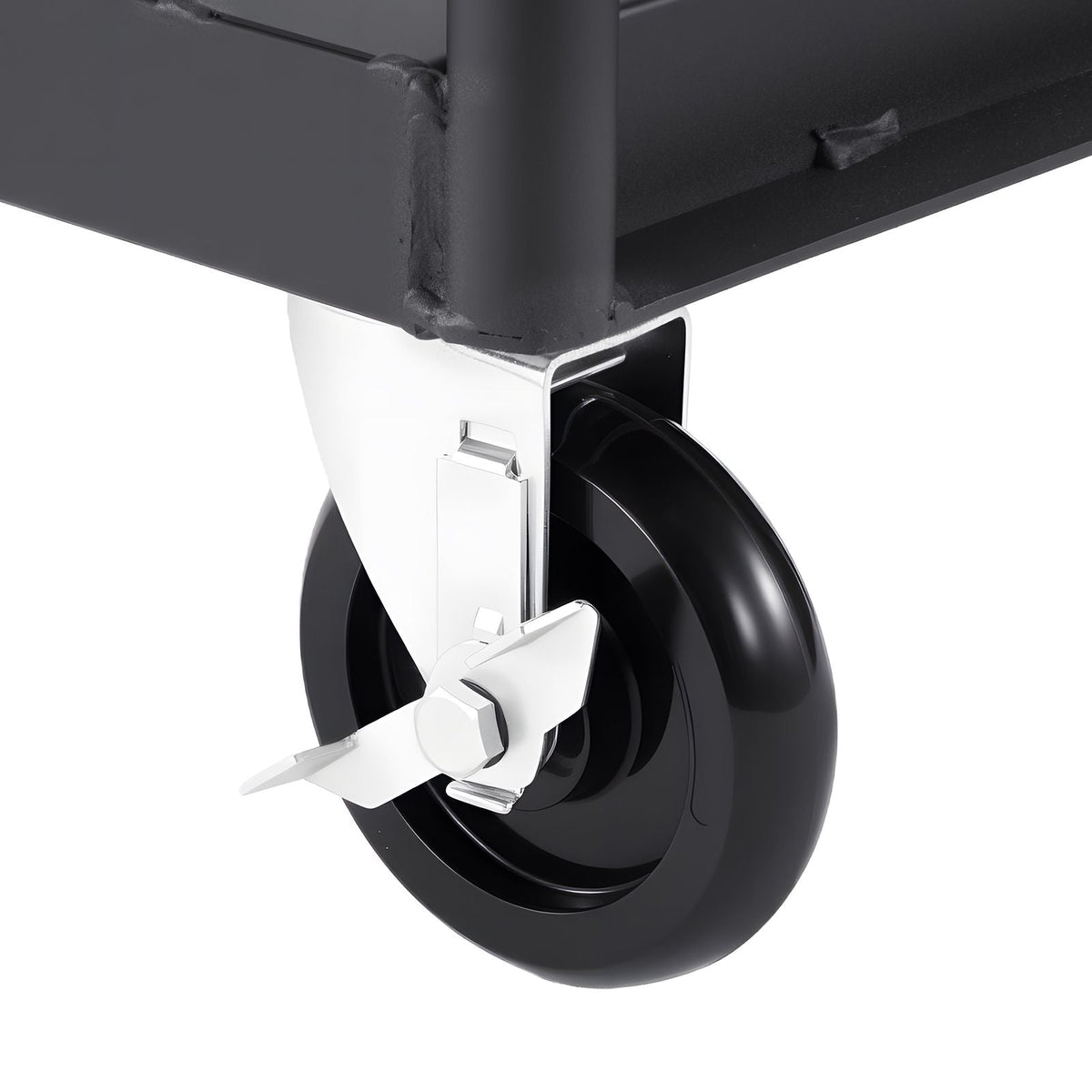 Drywall Cart Dolly, 1800 lbs Load Capacity, Steel Panel Truck Cart with 5 inch Swivel Casters, Lumber Drywall Dolly with with Tie-Down Strap & 3 Side Handrails for Factory, Warehouse, Black