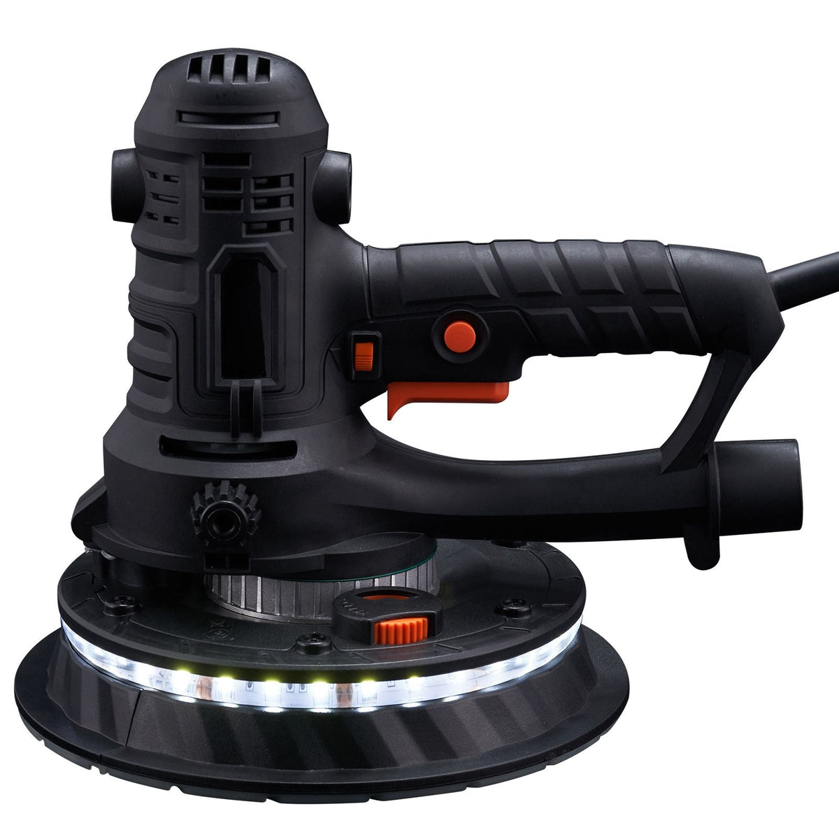 Drywall Sander, 800W Electric Sander with 12 Sanding Discs, Variable Speed 1200-2300 RPM Wall Sander with Automatic Vacuum Dust Collection System, Double LED Lights, Dust Bag, Detachable Edge