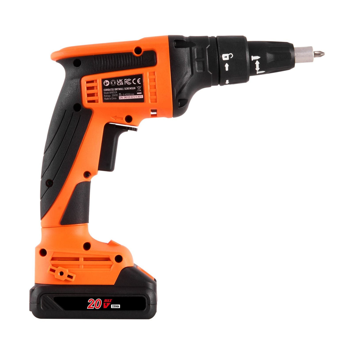 Drywall Screw Gun, 20V Max Drywall Screwgun, 4200RPM Brushless Cordless Drywall Gun Kit with 2 Battery Packs, Charger, Belt Clip, and Tool Bag, Forward and Reverse Adjustable, Built-in LED Light
