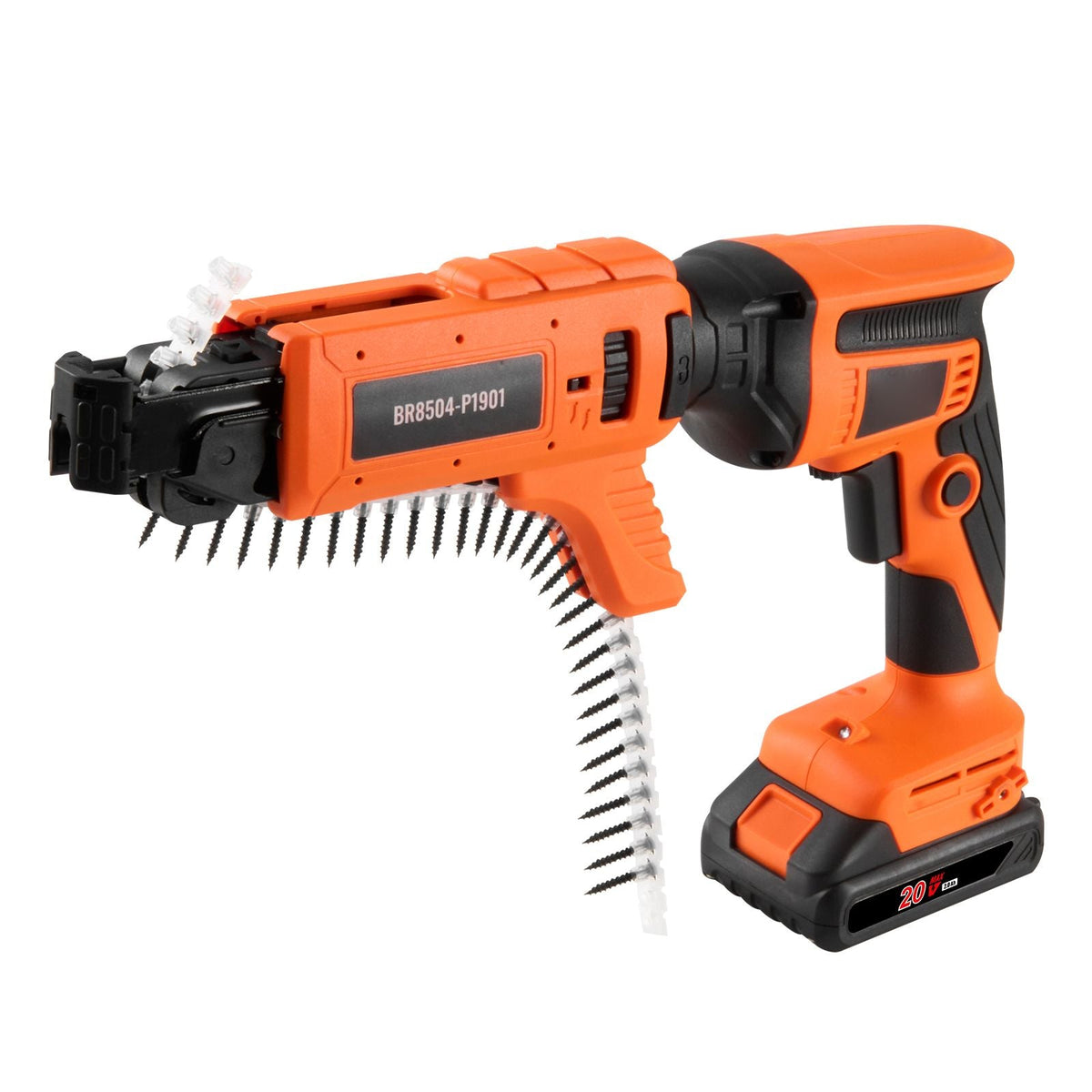 Drywall Screw Gun Auto-Feed, 20V Max Collated Drywall Screwgun, 4200RPM Brushless Cordless Drywall Gun Kit with 2 Battery Packs, Charger, Belt Clip, Tool Bag, Screw Length and Depth Adjustable