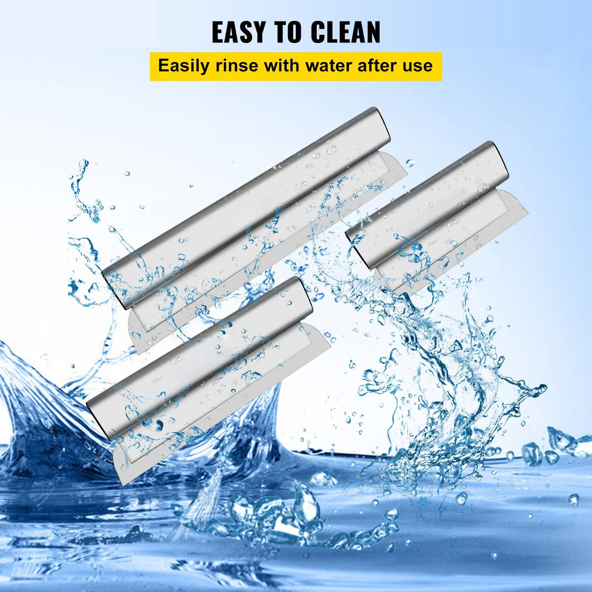 Drywall Skimming Blade Set,10\"+16\" +24\" Blades,European Stainless Steel Construction Knife, Aluminum Blade Profile Smoothing Knockdown Spatula for Gyprock/Drywall/Wall-Board