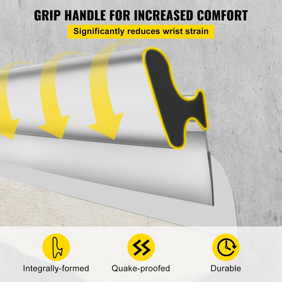 Drywall Skimming Blade Set,10\"+16\" +24\" Blades,European Stainless Steel Construction Knife, Aluminum Blade Profile Smoothing Knockdown Spatula for Gyprock/Drywall/Wall-Board