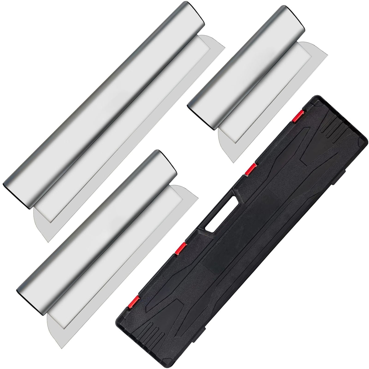 Drywall Skimming Blade Set,10\"+16\" +24\" Blades,European Stainless Steel Construction Knife, Aluminum Blade Profile Smoothing Knockdown Spatula for Gyprock/Drywall/Wall-Board