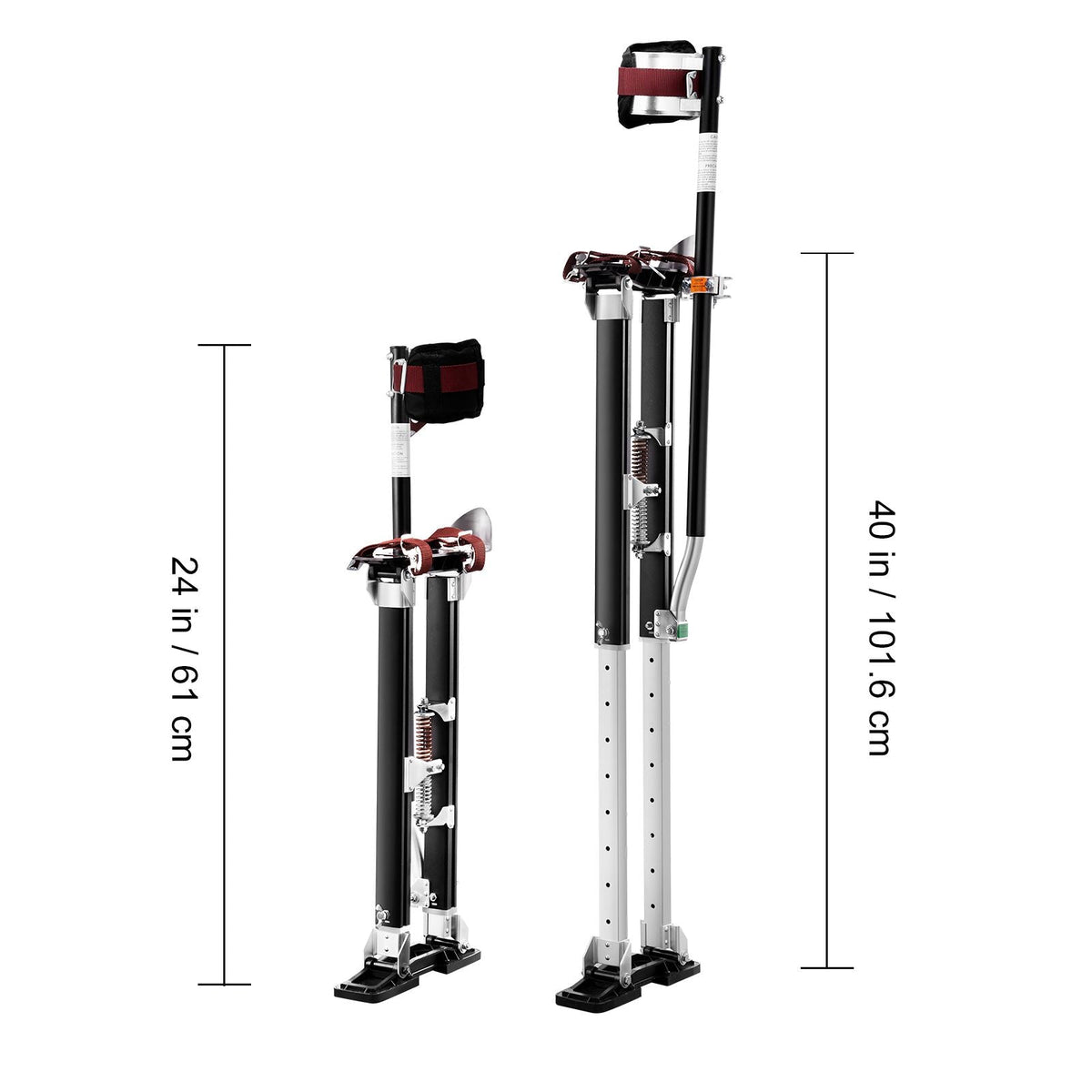 Drywall Stilts, 24''-40'' Adjustable Aluminum Tool Stilts with Protective Knee Pads, Durable and Non-slip Work Stilts for Sheetrock Painting, Walking, Taping, Black